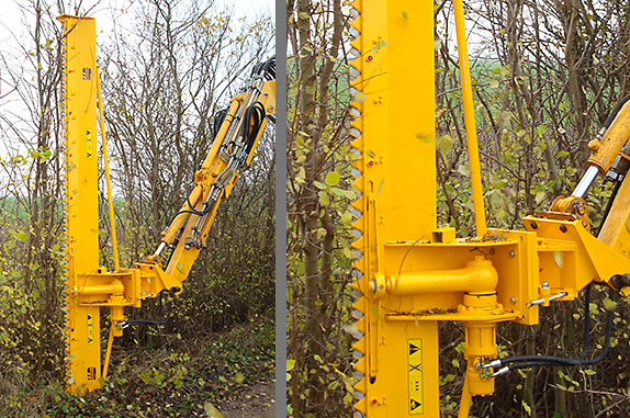 the hedge cutting unit should be able to cut through thick branches and simultaneously provide a precise cut