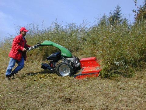 the ESM vertical flail mower effortlessly mows even large and very densely vegetated surfaces and finely shreds the clippings