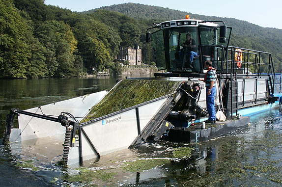 Berkenhegers Mähboote kommen zum Einsatz, wo Flüsse, Seen oder Böschungen gereinigt oder von übermäßigem Bewuchs befreit werden müssen