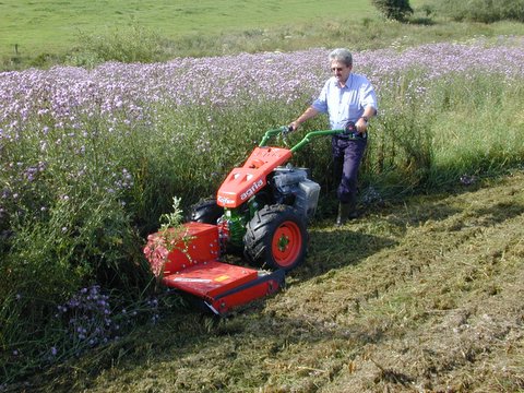 with mulching the crop is shredded much more and remains on the mowed area