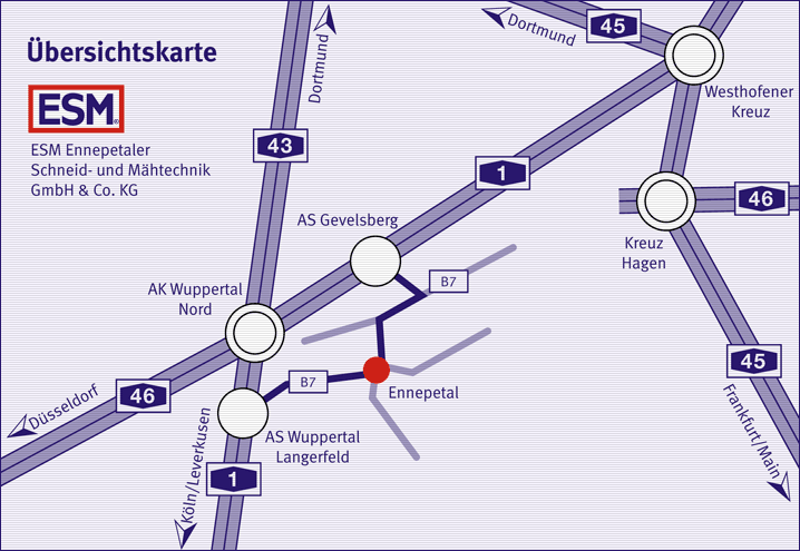 Übersichtskarte ESM Standorte
